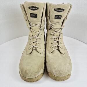Terra Unity Men’s 875534 Tactical Combat Boots Tan Suede Leather Mens Sz 13 Read
